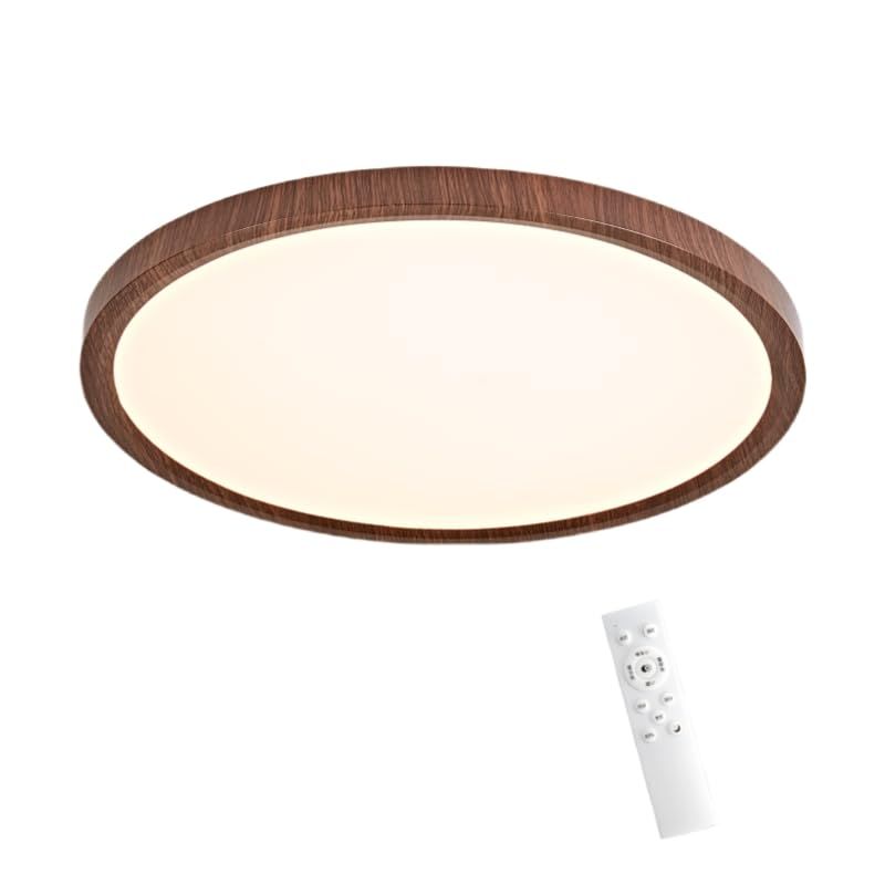 LEDシーリングライト コンパクト 木目調 8畳用 12畳 天井照明 40 cm 36 w 電球色 昼光色 昼白色 省電力 省エネ 常夜灯 薄型丸型 無段階 調光調色対応 間接照明 タイマー機能 リモコン付属 器具光束3960 Lm ledルームラ 72 dffed 9