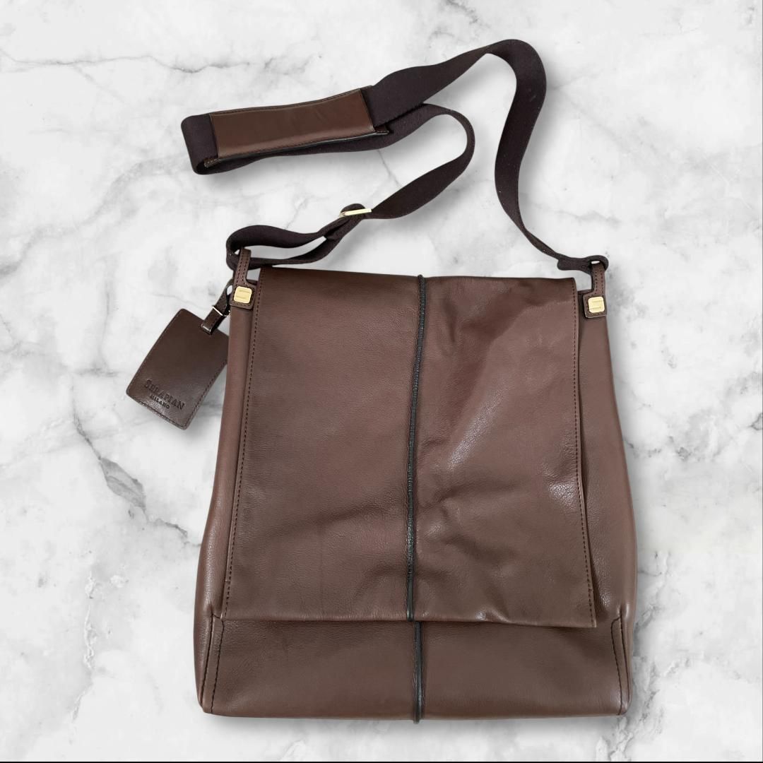 SERAPIAN MILANO レザーショルダーバッグ 茶 - メルカリ