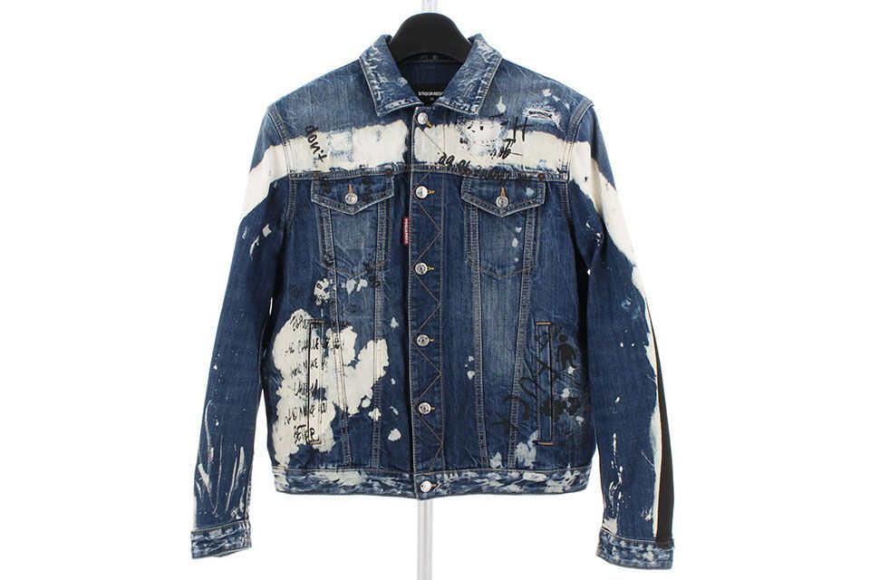 DSQUARED2デニムジャケット Gジャン ダメージ加工 ブルー/白 メンズ
