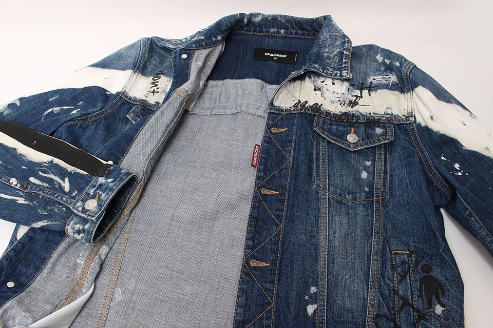 DSQUARED2デニムジャケット Gジャン ダメージ加工 ブルー/白 メンズ