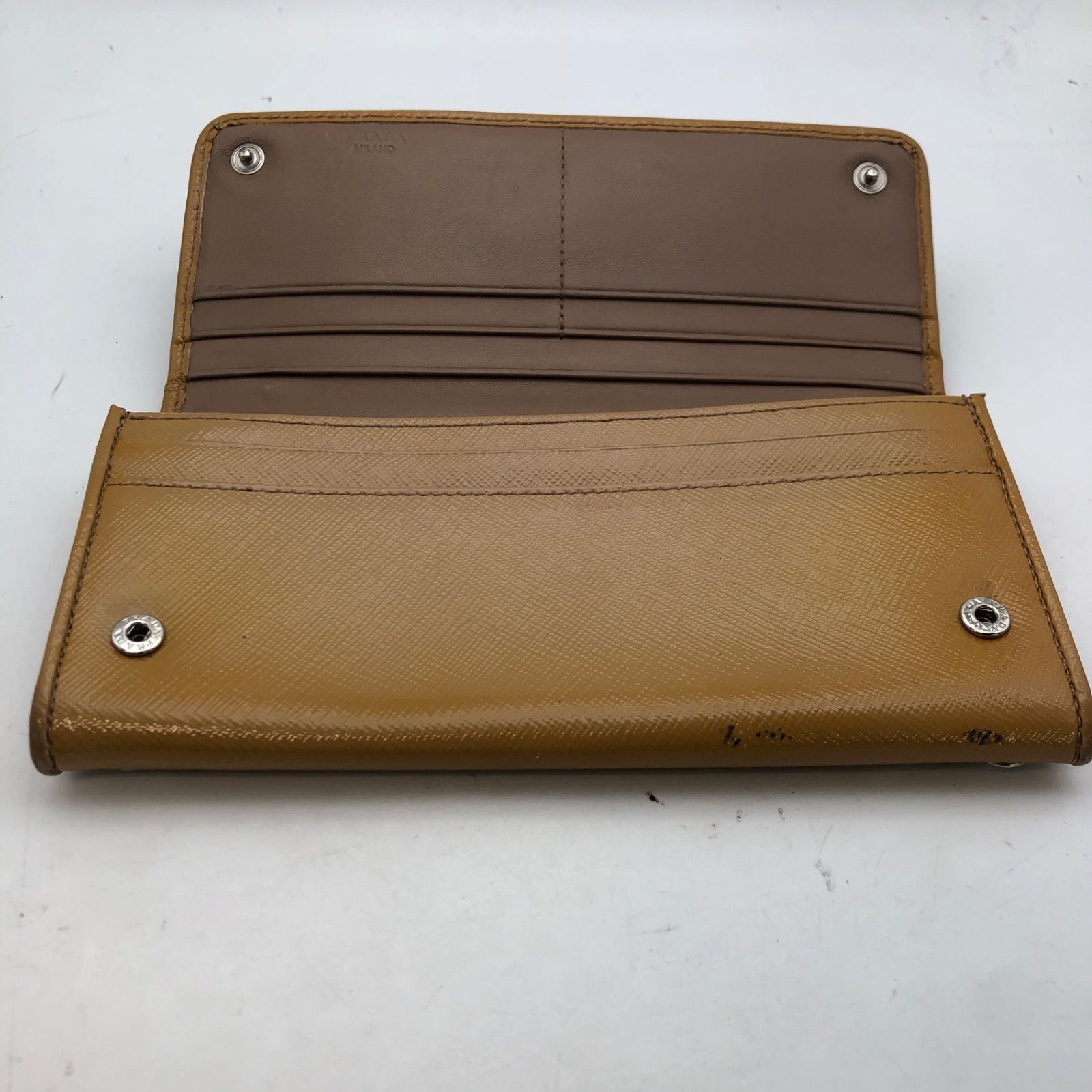 プラダ 長財布 2つ折り キャメル カード 小銭入れ ストーン GA424 