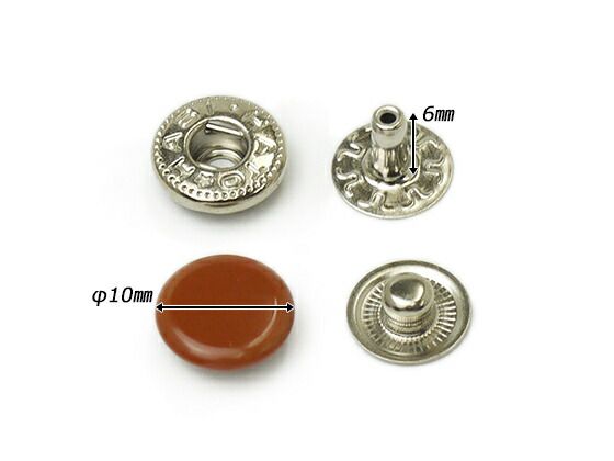 【箱売り】バネホック 小 薄茶 φ10mm｜足の長さ6mm 2000ヶ まとめ買い（業販） ホック箱売り レザークラフトぱれっと