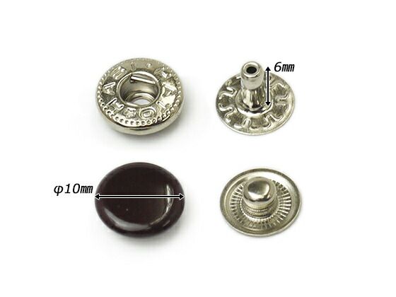 【箱売り】バネホック 小 焦茶 φ10mm｜足の長さ6mm 2000ヶ まとめ買い（業販） ホック箱売り レザークラフトぱれっと