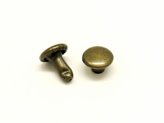 【箱売り】両面カシメ 小 アンティーク φ6mm｜足の長さ6mm 2000ヶ まとめ買い（業販） カシメ箱売り レザークラフトぱれっと