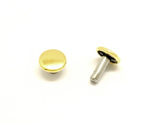 【箱売り】両面カシメ 中 足長 ゴールド φ9mm｜足の長さ9.5mm 1000ヶ まとめ買い（業販） カシメ箱売り レザークラフトぱれっと