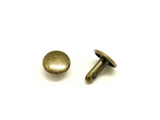 【箱売り】両面カシメ 中 足長 アンティーク φ9mm｜足の長さ9.5mm 2000ヶ まとめ買い（業販） カシメ箱売り レザークラフトぱれっと