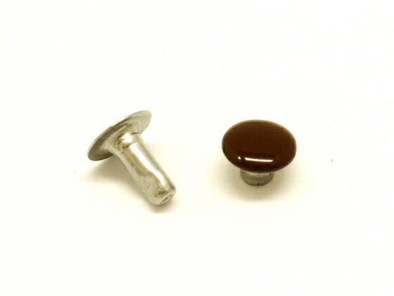 【箱売り】片面カシメ 小 茶 φ6mm｜足の長さ6.5mm 2000ヶ まとめ買い（業販） カシメ箱売り レザークラフトぱれっと