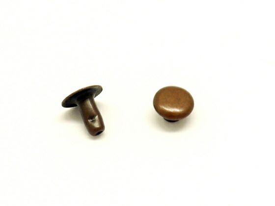【箱売り】片面カシメ 極小 ブロンズ φ5mm|足の長さ4.5mm 2000ヶ まとめ買い(業販) カシメ箱売り レザークラフトぱれっと
