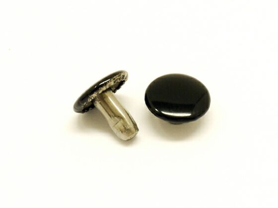 【箱売り】両面カシメ 中 黒 φ9mm｜足の長さ8mm 1000ヶ まとめ買い（業販） カシメ箱売り レザークラフトぱれっと