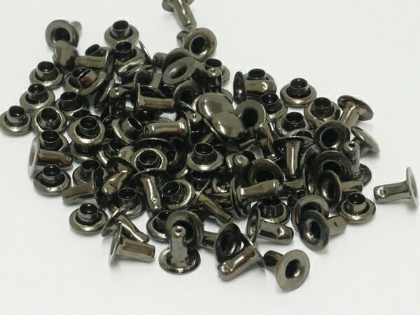【箱売り】片面カシメ 極小 黒ニッケル φ4.6mm×足の長さ5.0mm 2000ヶ まとめ買い（業販） カシメ箱売り レザークラフトぱれっと