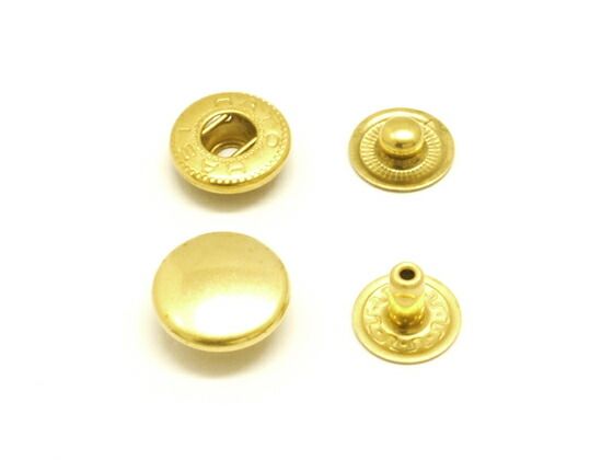 【箱売り】バネホック 真鍮 大 ブラス（真鍮） φ13mm｜足の長さ7mm 1000ヶ まとめ買い（業販） ホック箱売り レザークラフトぱれっと