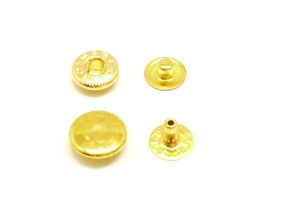 【箱売り】バネホック 中 ゴールド φ11.5mm｜足の長さ6mm 500ヶ まとめ買い（業販） ホック箱売り レザークラフトぱれっと
