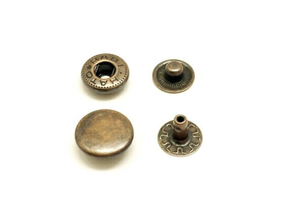 【箱売り】バネホック 中 ブロンズ φ11.5mm｜足の長さ6mm 500ヶ まとめ買い（業販） ホック箱売り レザークラフトぱれっと