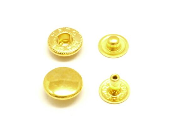 【箱売り】バネホック 大 ゴールド φ13mm｜足の長さ7mm 500ヶ まとめ買い（業販） ホック箱売り レザークラフトぱれっと