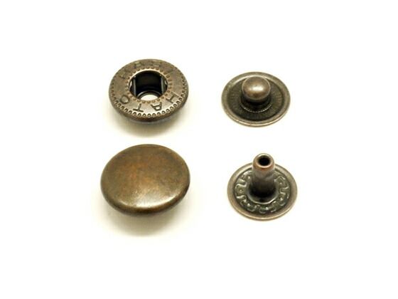 【箱売り】バネホック 大 ブロンズ φ13mm｜足の長さ7mm 500ヶ まとめ買い（業販） ホック箱売り レザークラフトぱれっと