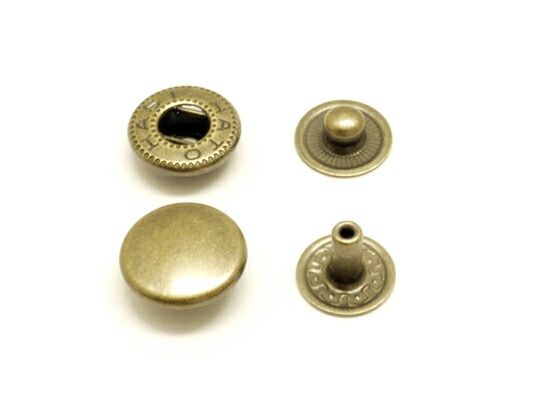 【箱売り】バネホック 大 アンティーク φ13mm｜足の長さ7mm 500ヶ まとめ買い（業販） ホック箱売り レザークラフトぱれっと