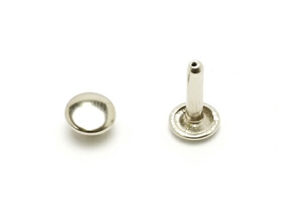 【箱売り】両面カシメ 中 特長 ニッケル φ9mm｜足の長さ13mm（全長14.5mm） 2000 まとめ買い（業販） カシメ箱売り レザークラフトぱれっと