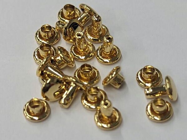 【箱売り】両面カシメ 極小 本金 φ4.6mm×足の長さ3.8mm（全長5.0mm） 2000ヶ まとめ買い（業販） カシメ箱売り レザークラフトぱれっと