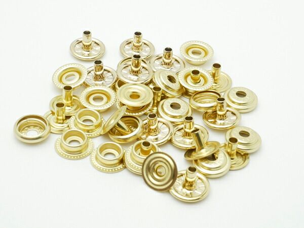 【箱売り】ジャンパーホック 足長 小 ゴールド φ13mm｜足の長さ6mm 1000ヶ まとめ買い（業販） ジャンパーホック箱売り レザークラフトぱれっと 26,032円