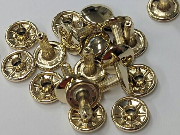【箱売り】両面カシメ 大 足長 本金 φ12mm｜足の長さ13mm（全長15mm） 1000ヶ まとめ買い（業販） カシメ箱売り レザークラフトぱれっと