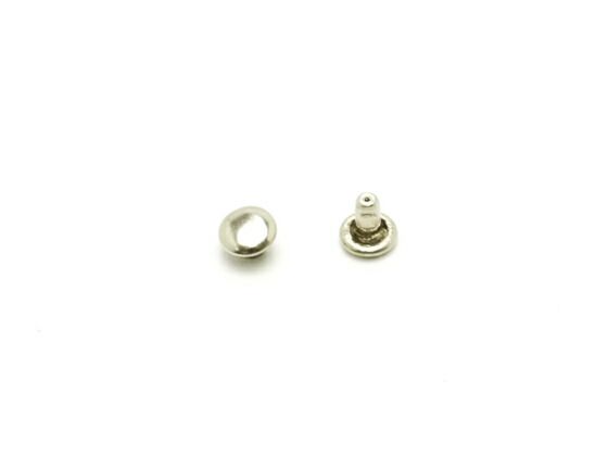 【箱売り】両面カシメ 極小 ニッケル φ4.6mm×足の長さ3.8mm（全長5.0mm） 2000 まとめ買い（業販） カシメ箱売り レザークラフトぱれっと