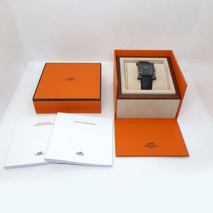 エルメス HERMES 腕時計 Hウォッチ HH5.841C 裏スケ スクエア サテン
