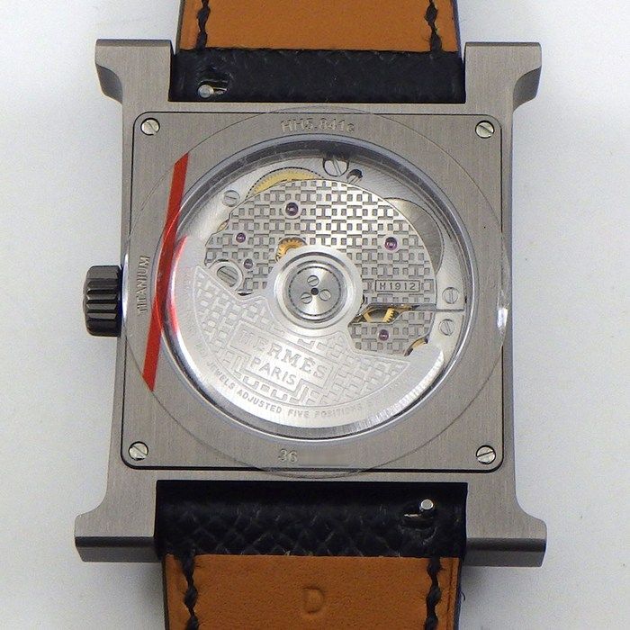 エルメス HERMES 腕時計 Hウォッチ HH5.841C 裏スケ スクエア サテン