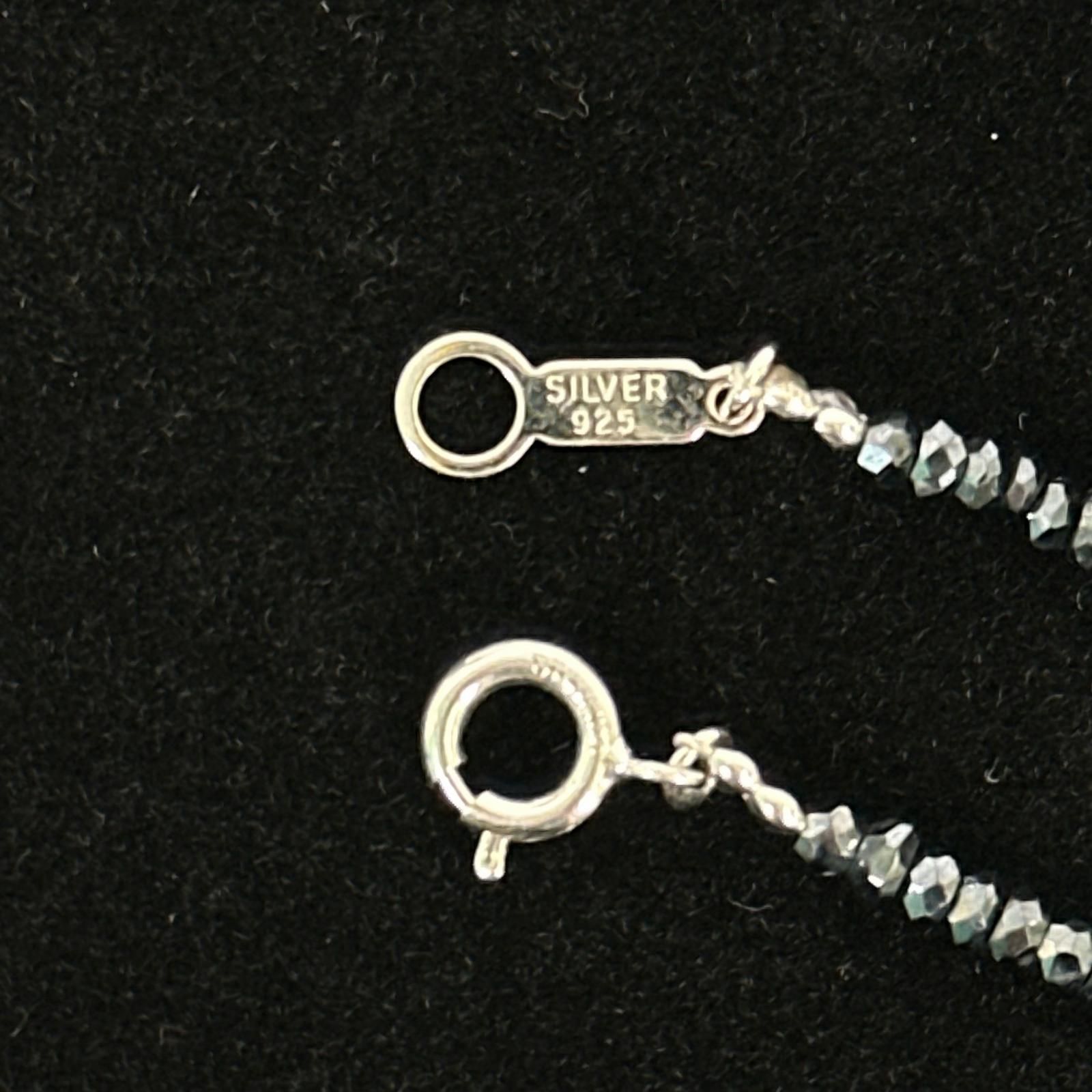 本物保証 美品 スピネルネックレス 石 ブラック シルバー/スピネル 