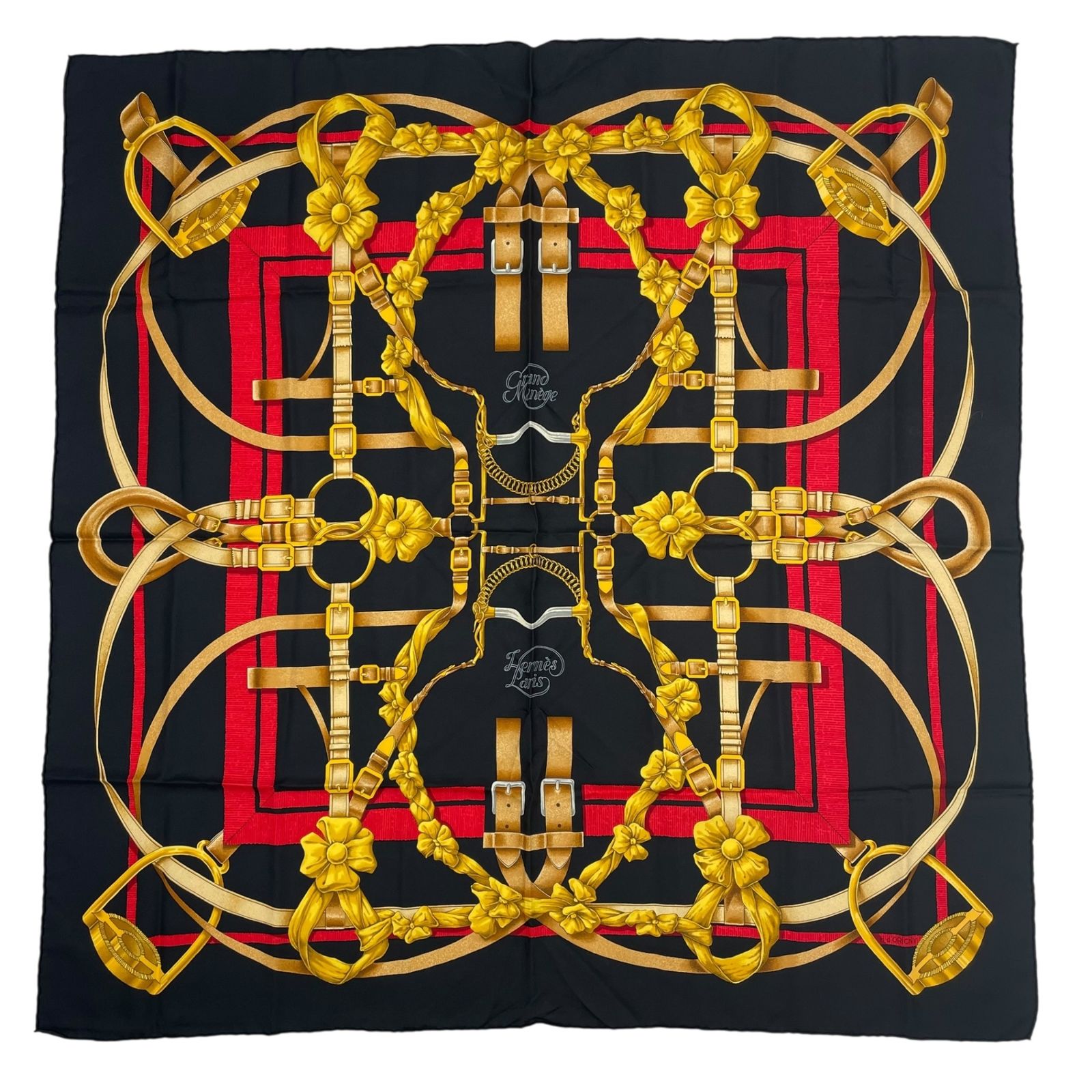 美品 HERMES エルメス スカーフ シルク カレ90 グランマネージュ