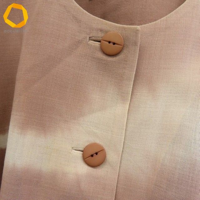 坂東京子 KYOKO BANDO カーディガン ジャケット ノーカラー 藍染 和柄