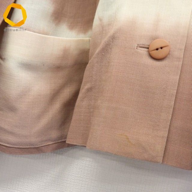 坂東京子 KYOKO BANDO カーディガン ジャケット ノーカラー 藍染 和柄