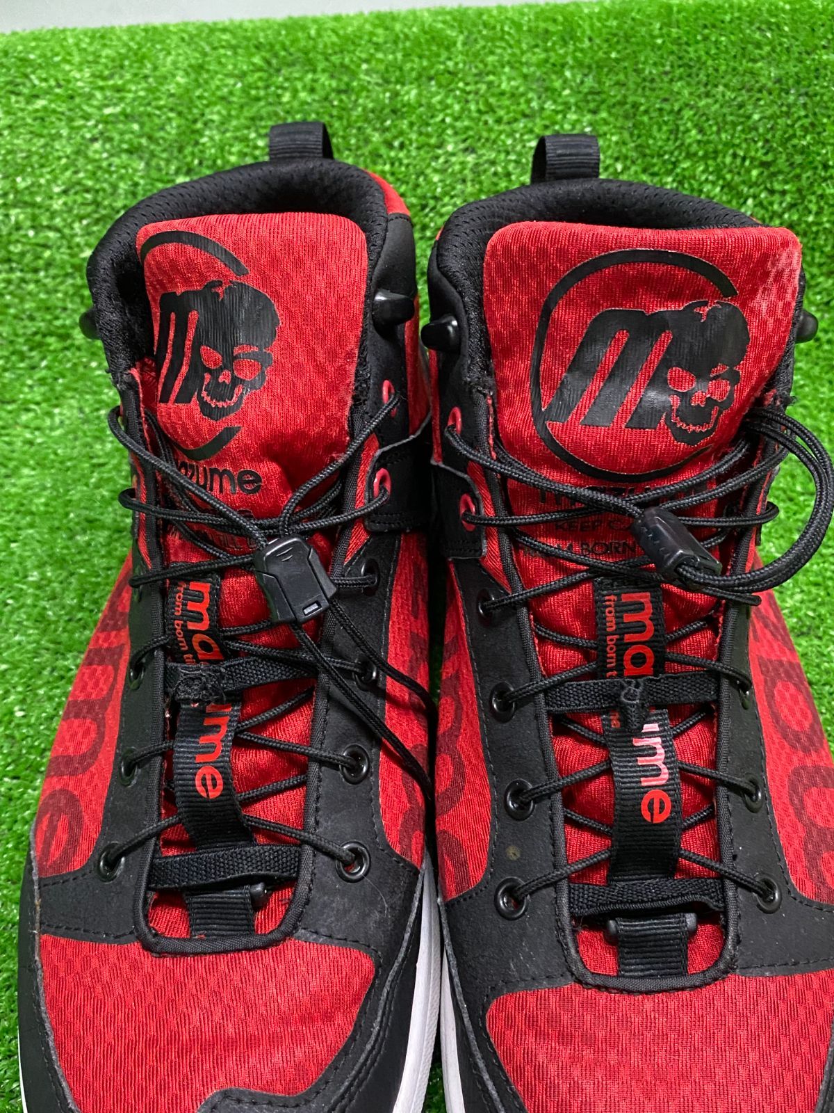  ●mazume マズメ デッキシューズハイカット レッド ブラック フィッシングシューズ サイズL 26～27センチ相当 u 260210_0 フィッシングシューズ フィッシングシューズ ブーツ