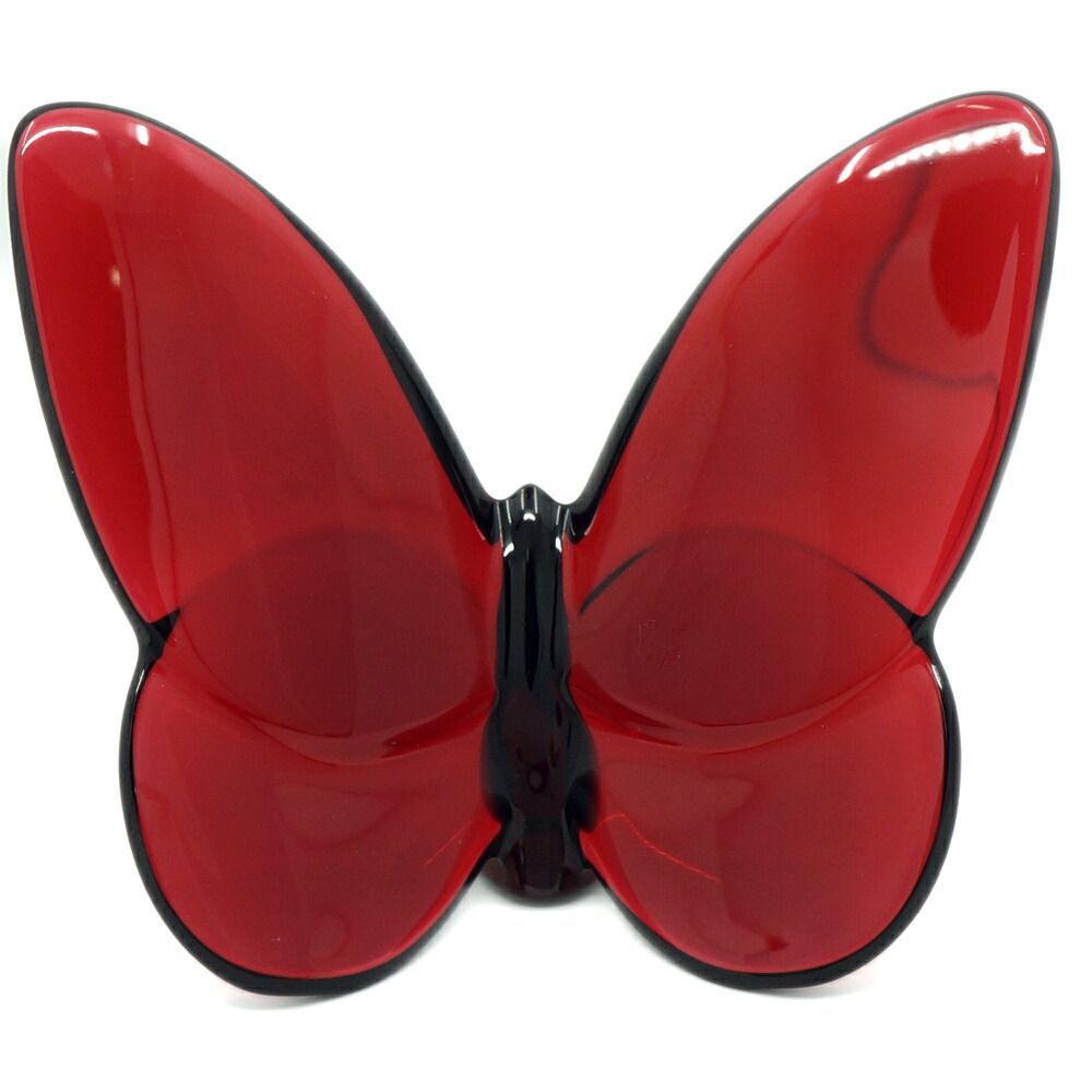 栄 バカラ 2104322 ラッキーバタフライ パピヨン 蝶 クリスタル ルビー レッド 置物 オブジェ その他 箱