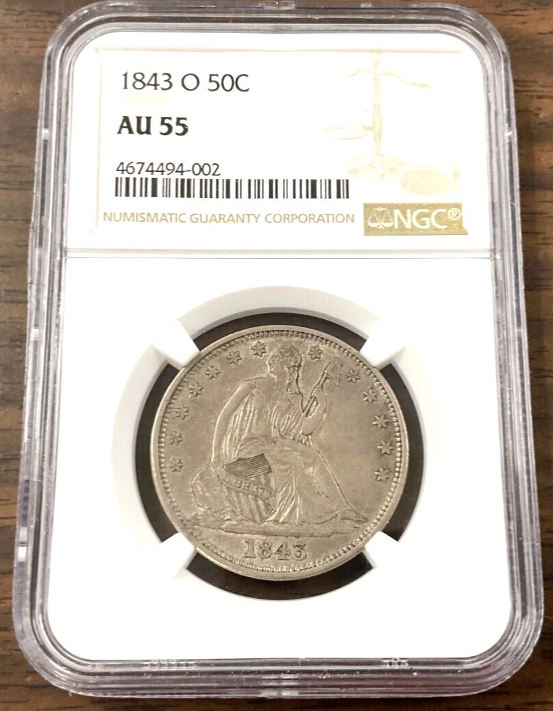 1843-O 自由の女神像半ドル - 50 セント - NGC AU55 - メルカリ
