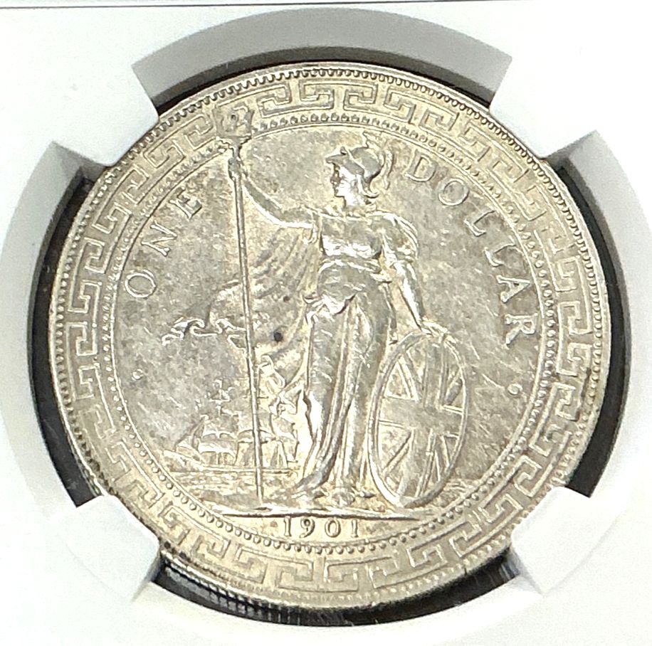 1901B イギリス貿易ドル NGC AU55 香港 - メルカリ