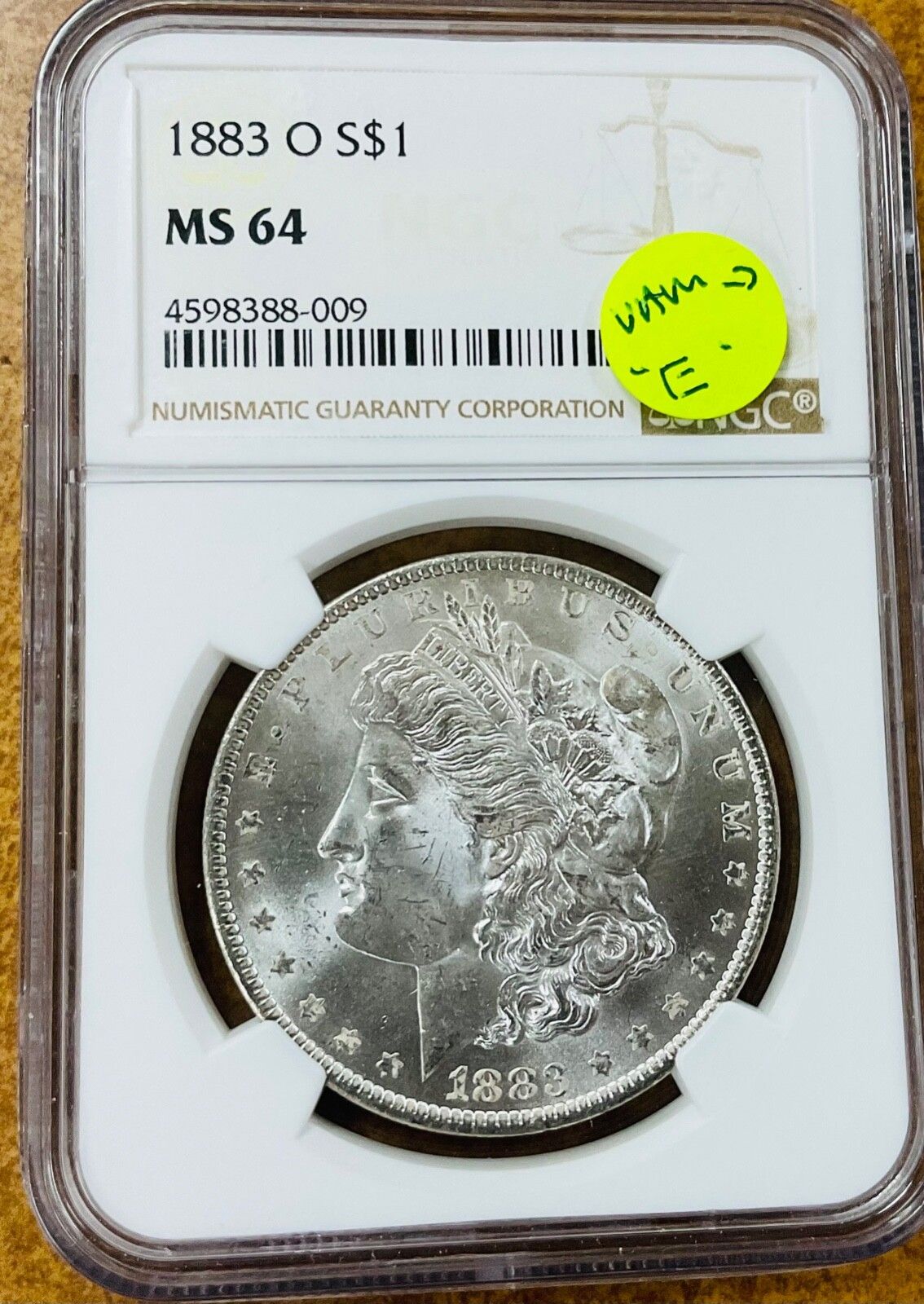 1883-O モルガン・ダラー NGC MS63 VAM 36A 部分E クラッシュ ブライト