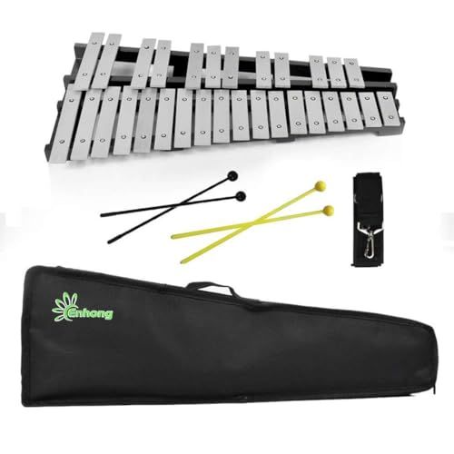 折り畳み 卓上 鉄琴 30音 マレット2本 サンクスギビングデー 収納バッグ付き シルバー po a 4039169
