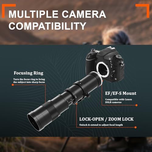 望遠レンズ 420 800 mm F 8 3 16 キヤノンEF EF S用 マニュアルズームレンズ EOS Kiss X 10 9 i 7 6 5 4 2 90 D 80 70 60 1 D対応 Can a 0 ecbc 02