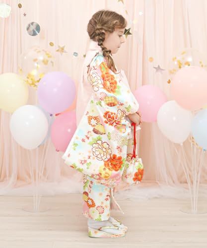 KYOETSU キョウエツ アウトレット品 七五三 3歳 女の子 ガールズ 着物 セット 被布 無地被布 小物 フルセット 753 po 8507 a 321