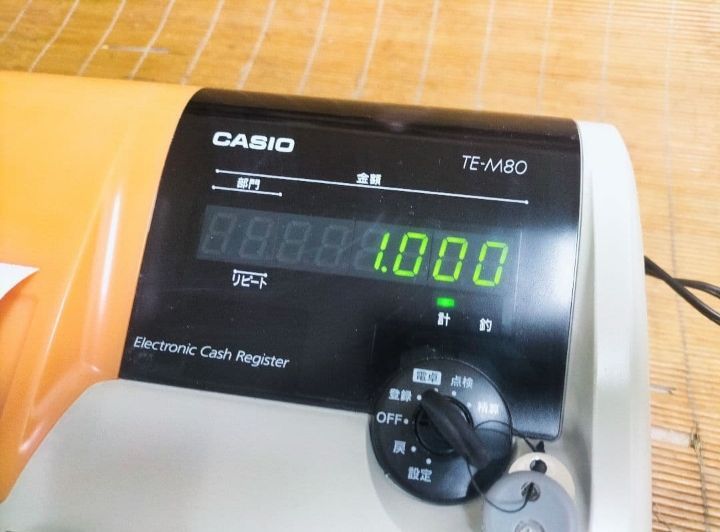 カシオレジスター TE-M80 中古品 人気機種感熱紙 送料無料 001121
