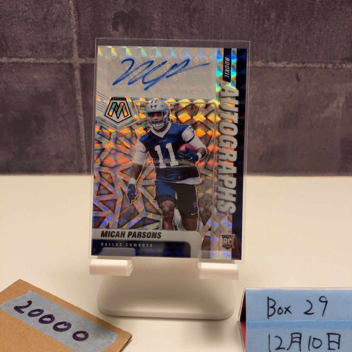 2021 Panini Micah Parsons 直筆サインカード Dallas Cowboys Mosaic Prizm RC ルーキー Rookie カード