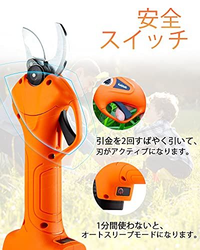 軽量880 g 電気剪定ばさみ Kebtek コードレス 充電式剪定ばさみ 16 8 V 切断径25 mm 軽快 持ち運び便利 電動バサミ プロ 剪定鋏 園芸 庭木 果樹 農家太枝切り 2000 mAhリチウムバッテリー 付き 日本語取扱説明書付 a 728 ffe 4