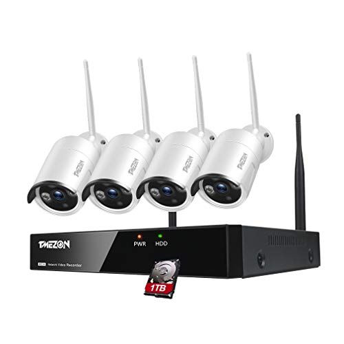 ワイヤレス 防犯カメラセット TMEZON 2025最新バージョン 300万画素 8 chレコーダー ワイヤレス防犯カメラ 4台セット IP 6６防水防塵 屋外対応 屋外 ワイヤレス監視カメラ システム wifi スマホ PC遠隔監視 動体検 2 cbc 96 d 5