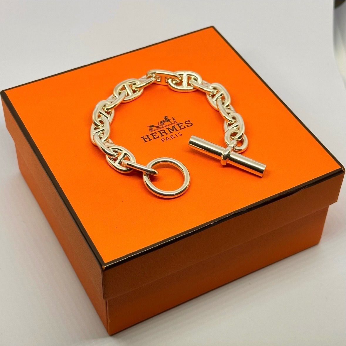 正規品】HERMES シェーヌダンクル MM 14コマ シルバー925 ブレスレット