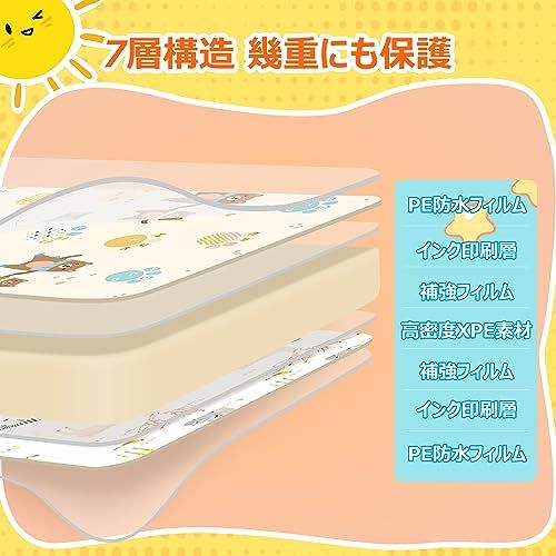 迅速に発送 プレイマット 赤ちゃん 折りたたみ 200 180 2 cm 厚手 安全検査済み ベビーマット 防水 防音 ベビープレイマット 滑り止め おしゃれ ベビー 出産祝い 一枚入り Bear Deer 71802 df 0
