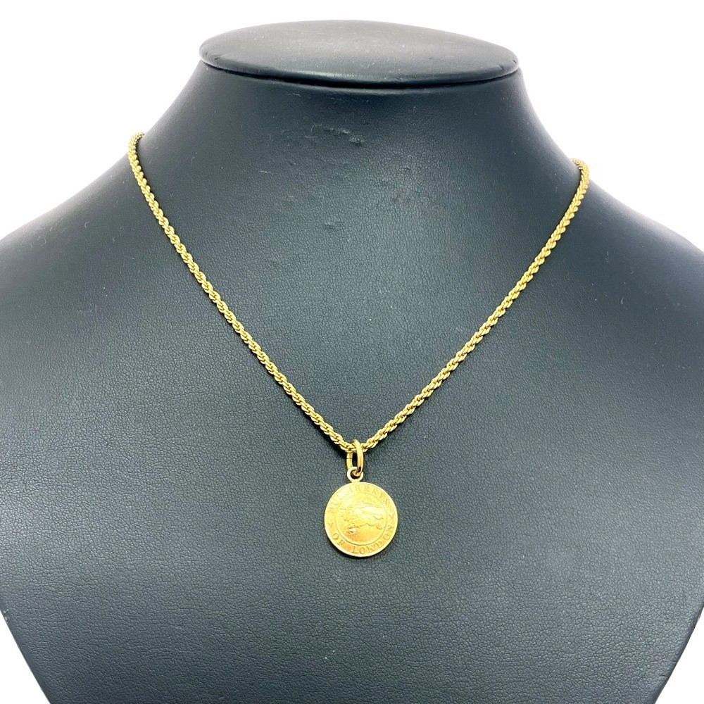 中古】BURBERRY バーバリー GP ロゴ ネックレス ゴールド 531142