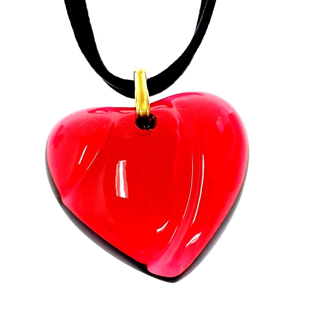 中古】【箱付き】 Baccarat バカラ クリスタル ハートネックレス