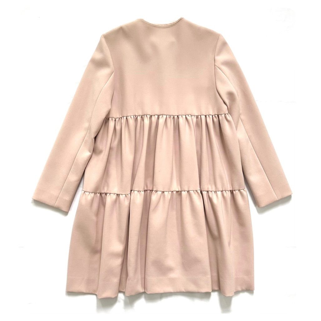 YOKO CHAN ヨーコチャン ノーカラーコート ピンク フリル レディース