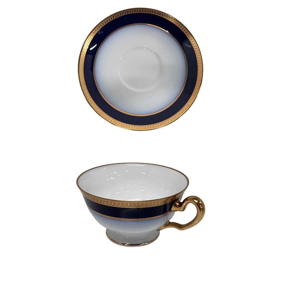 大倉陶園 ロイヤルブルークラウン 瑠璃 片葉金触 カップ ソーサー 食器 調理器具 カップ ソーサー 
