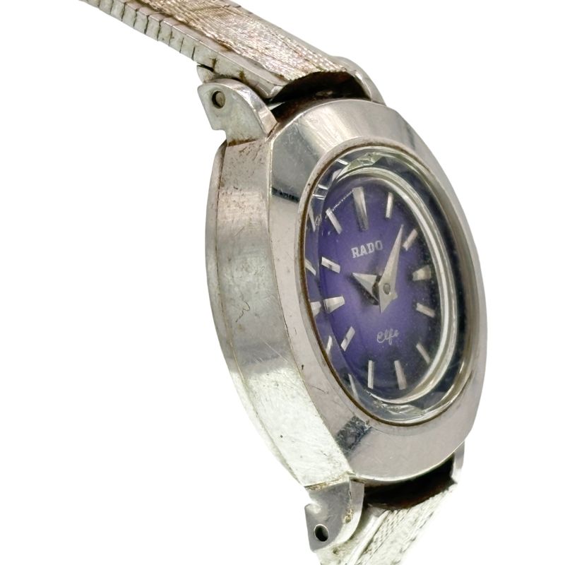 不動品】RADO エルフ ジュエリーウォッチ K14WG 手巻き パープル文字盤